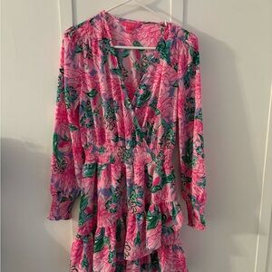 Lilly Pulitzer Pink and Green Floral Dress